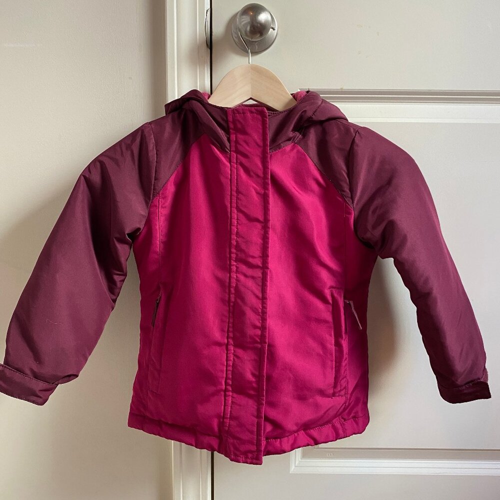 Girl's 3 in 1 Magenta Parka, Size 5
